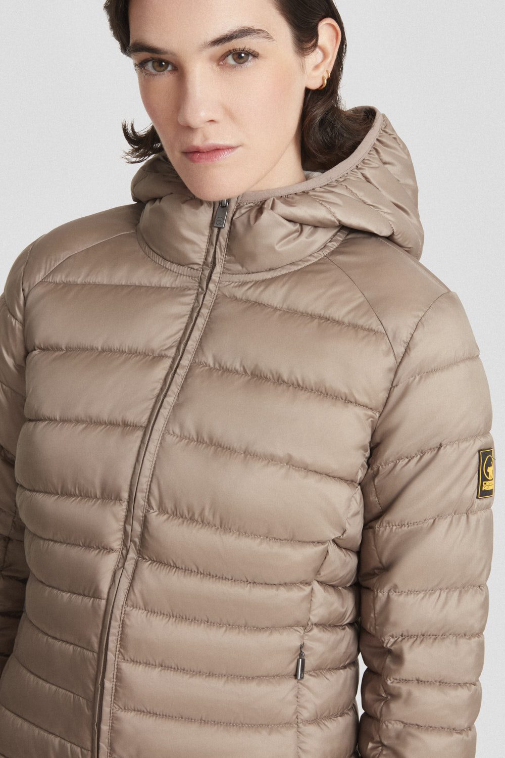 ciesse-outdoor-piumini-daunenjacke-kurz-braun-mit-kapuze image 3