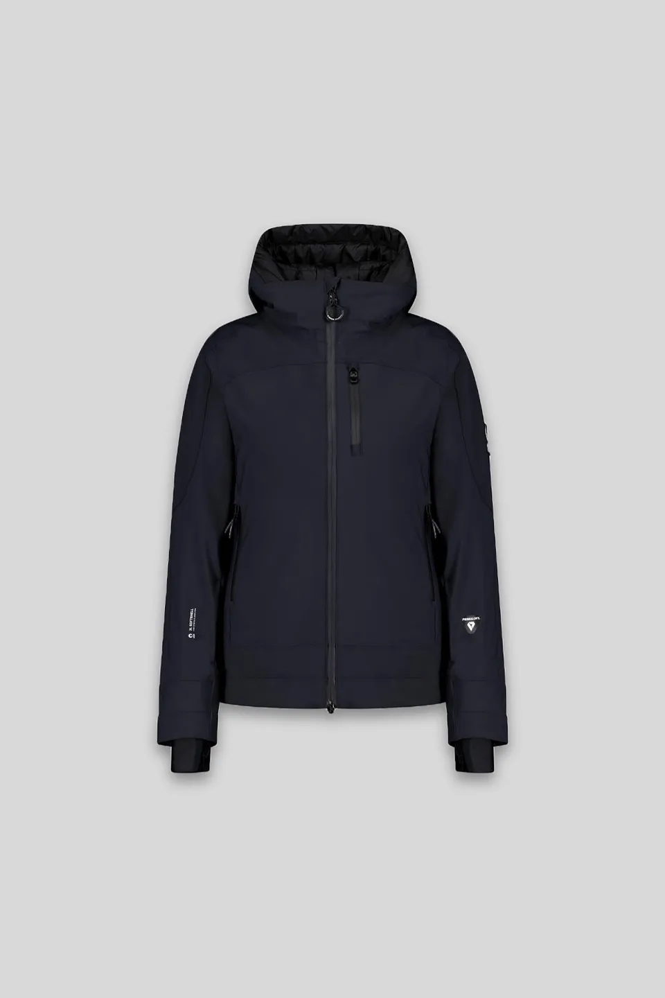 ciesse-blanca-skijacke-schwarz-softshell-primaloft-kapuze image 1