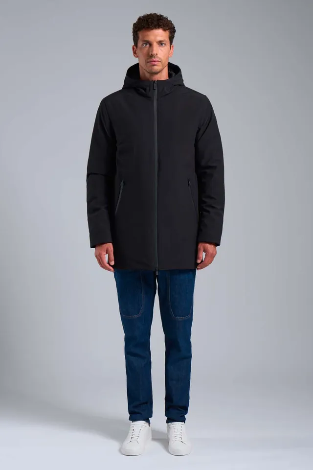 ciesse-herdo-softshelljacke-damen-schwarz-lang-mit-kapuze image 1