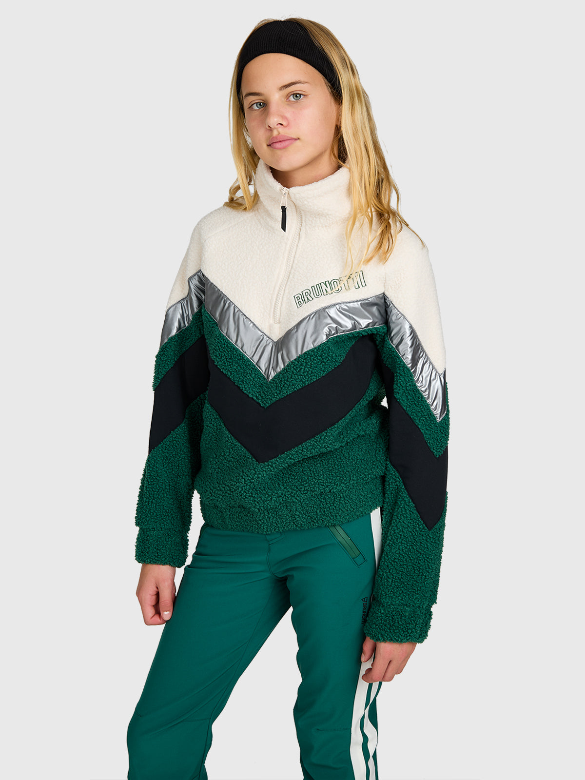 brunotti-sandy-m-dchen-fleecejacke-hunter-green-lockerer-schnitt image 3