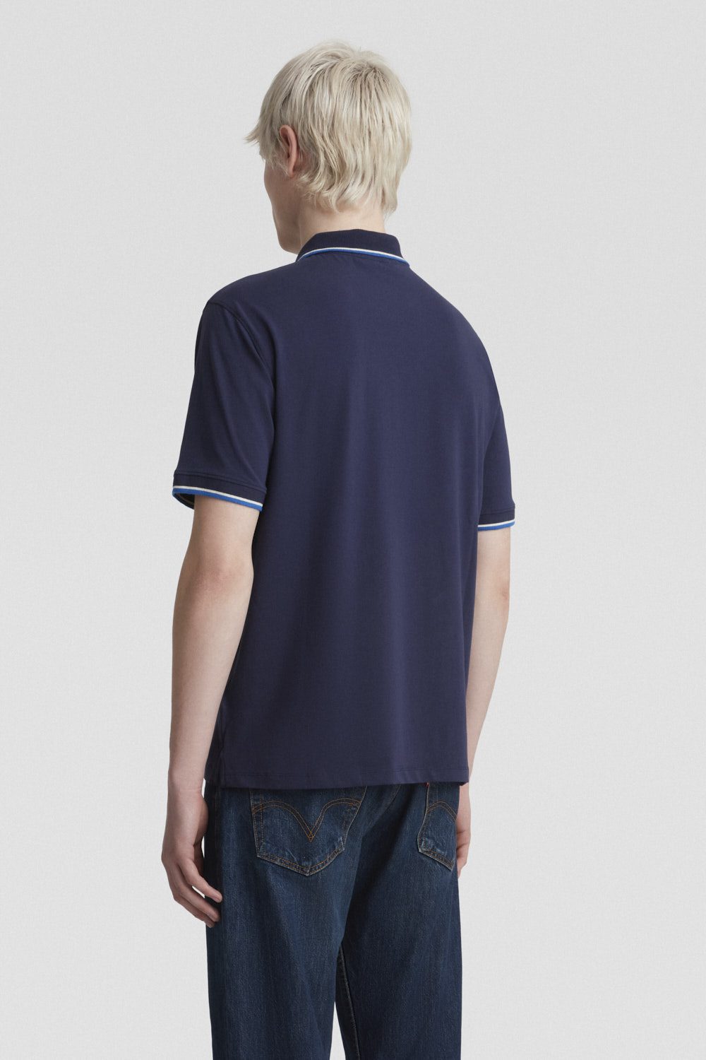 ciesse-outdoor-t-shirt-e-polo-polohemd-blau-stretch image 4