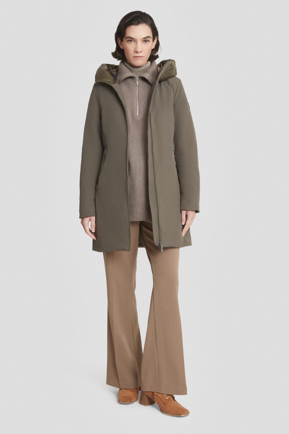 ciesse-outdoor-winterjacke-lang-gr-n-daunen-softshell image 1