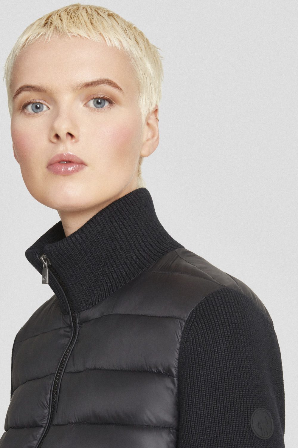 ciesse-outdoor-steppjacke-schwarz-mit-strick-rmeln-slim image 4