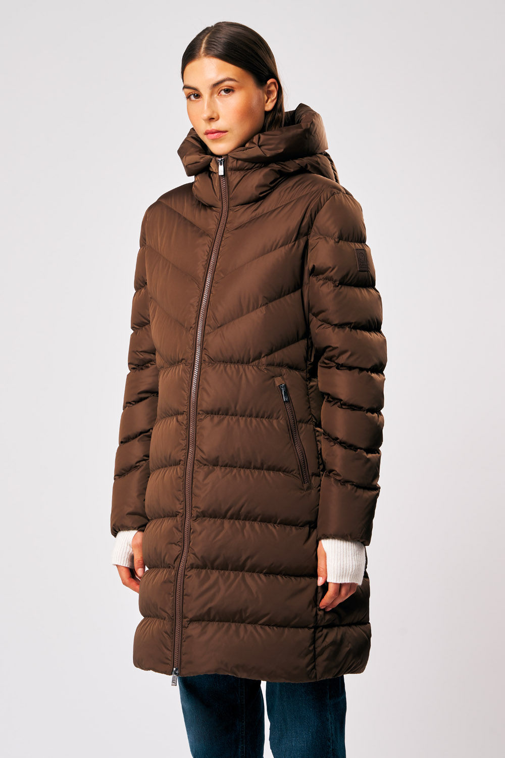 ciesse-outdoor-rebecca-daunenmantel-damen-braun-lang image 1