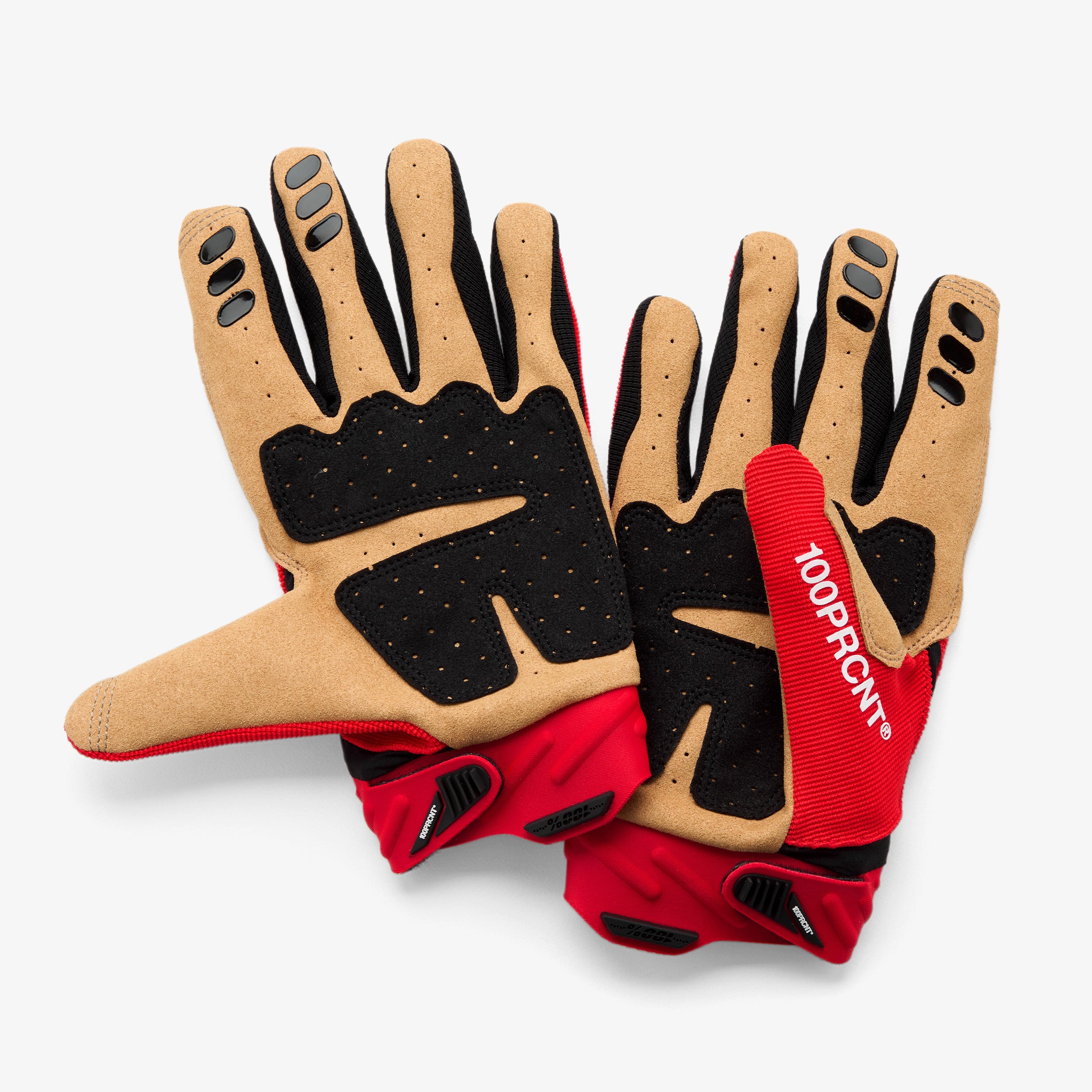 100-airmatic-2-handschuhe-rot-schwarz-mit-kn-chelschutz image 3