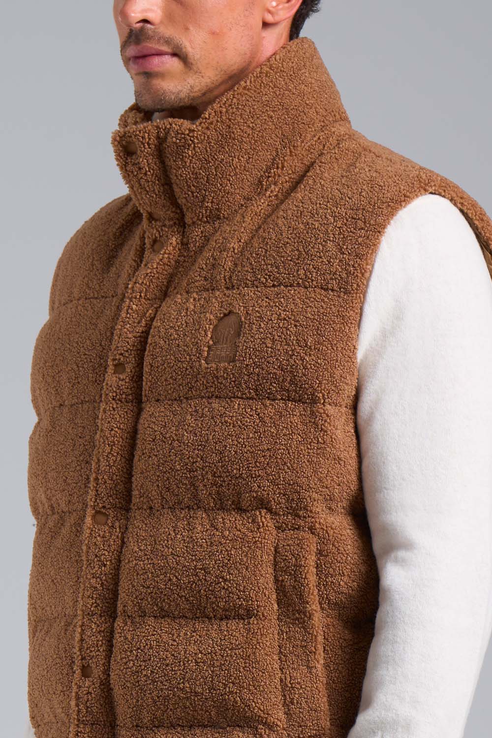 ciesse-thetis-hybrid-weste-braun-teddy-stehkragen image 4
