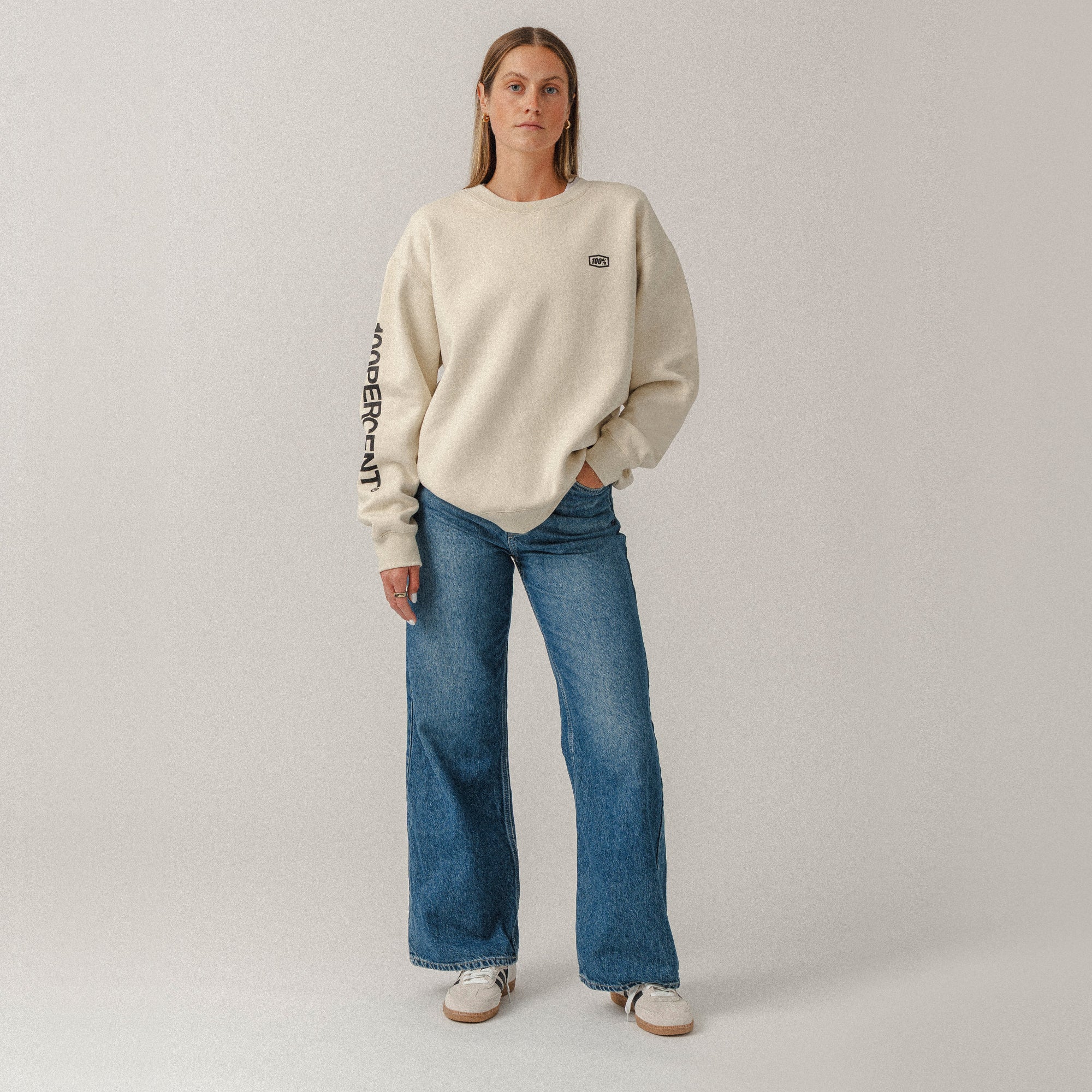 100-roots-pullover-bone-crewneck-fleece-unisex image 2
