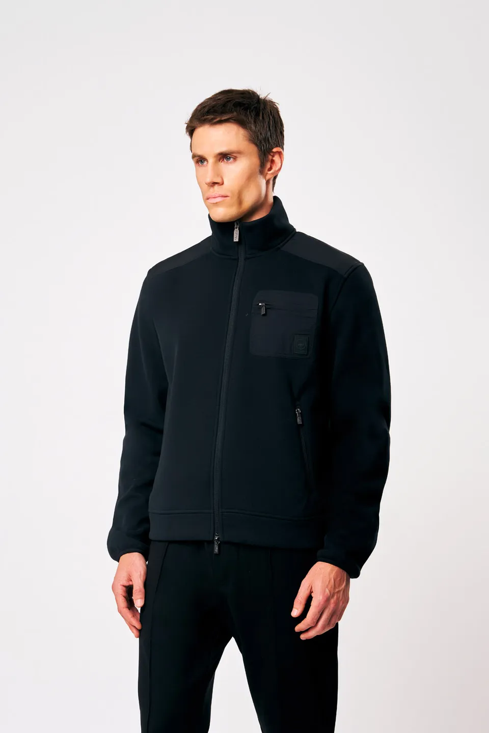 ciesse-ziad-sweatjacke-herren-schwarz-full-zip-baumwolle image 1