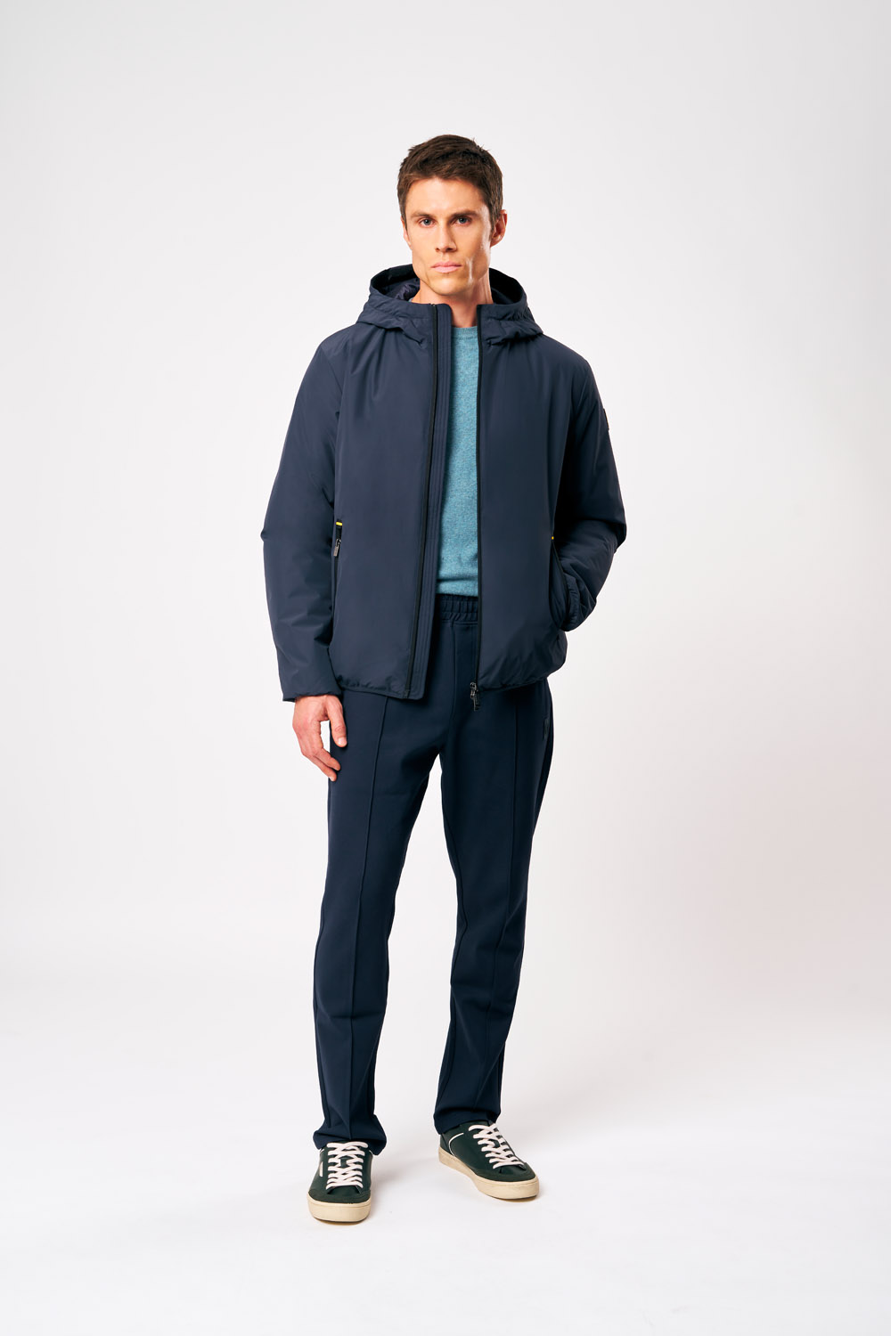 ciesse-peter-winterjacke-blau-mit-kapuze-wattiert-dwr image 2