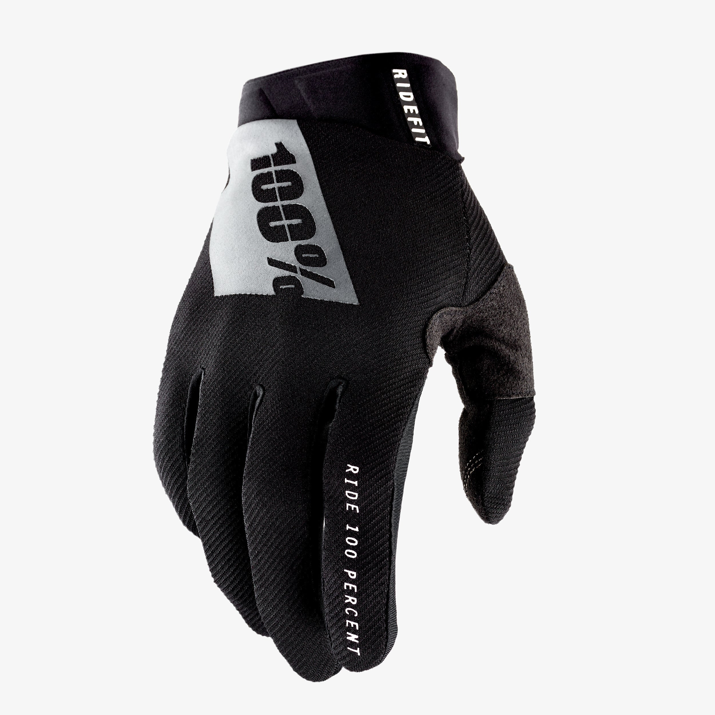 100-ridefit-handschuhe-schwarz-wei-motorrad-touchscreen image 1