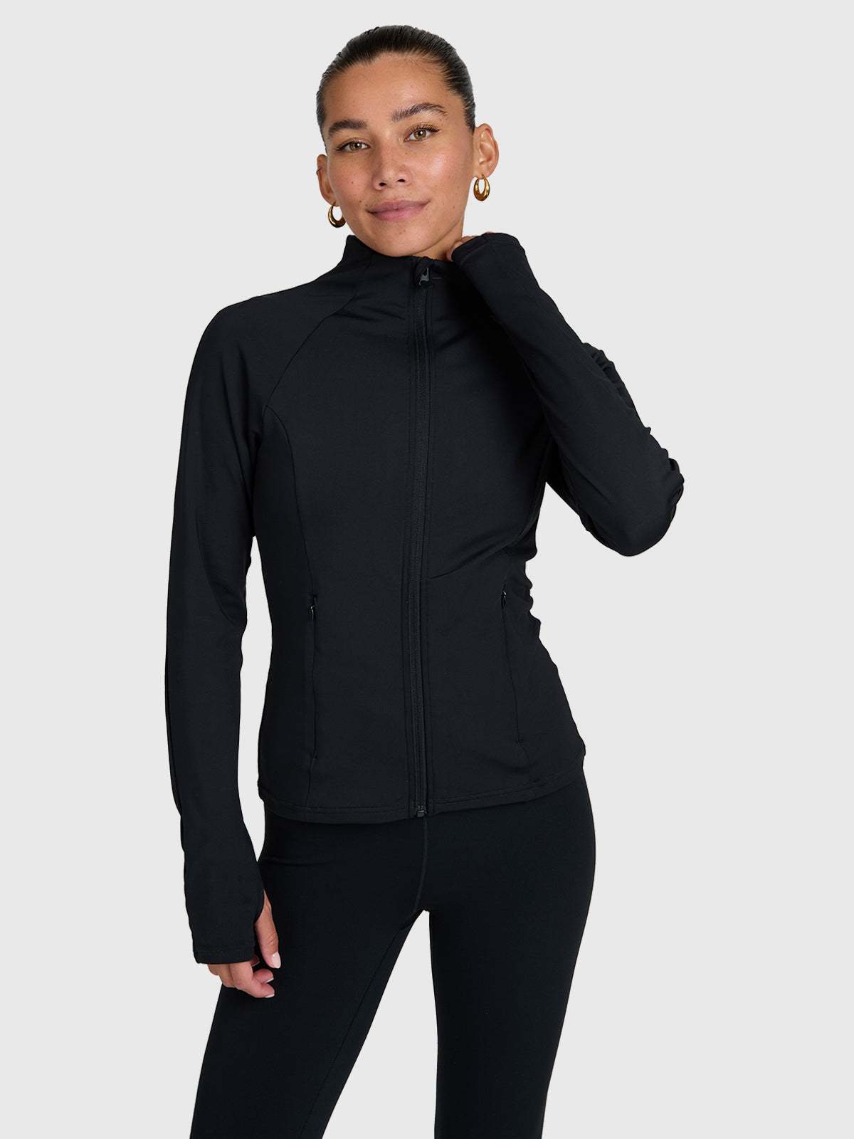 brunotti-sanna-zip-damen-fleece-schwarz-daumenloch image 1