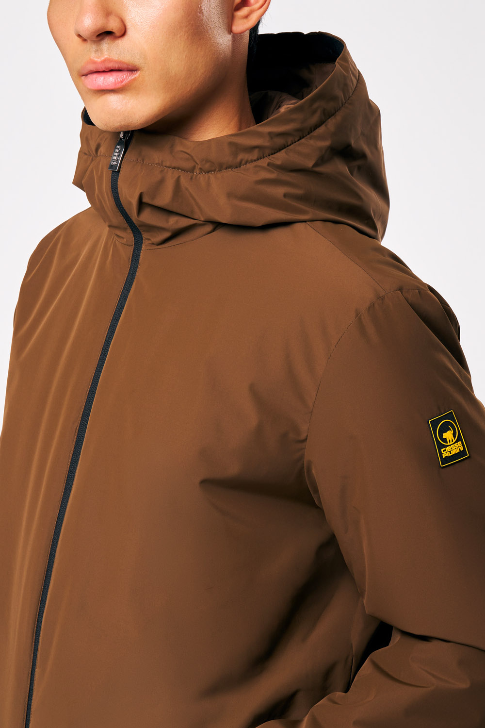ciesse-gunbu-winterjacke-herren-lang-braun-kapuze image 4
