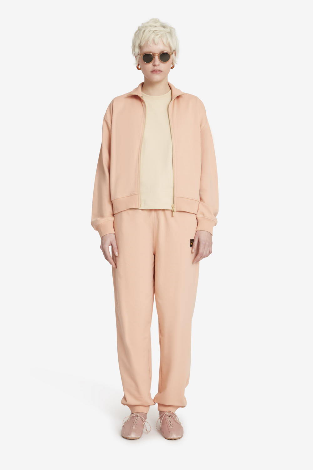 ciesse-raquel-sweatjacke-rosa-baumwolle-damen-stehkragen image 1