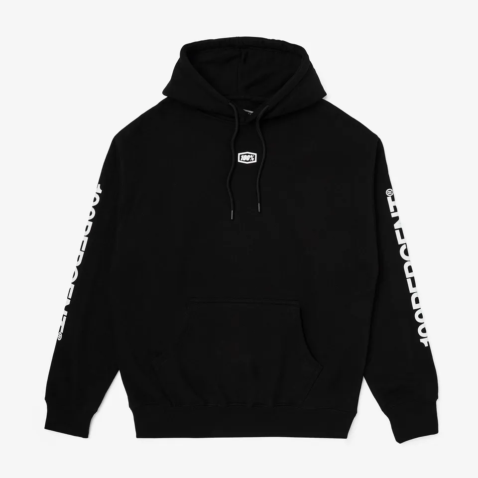 100-roots-black-fleece-pullover-hoodie-kapuzenpullover image 1