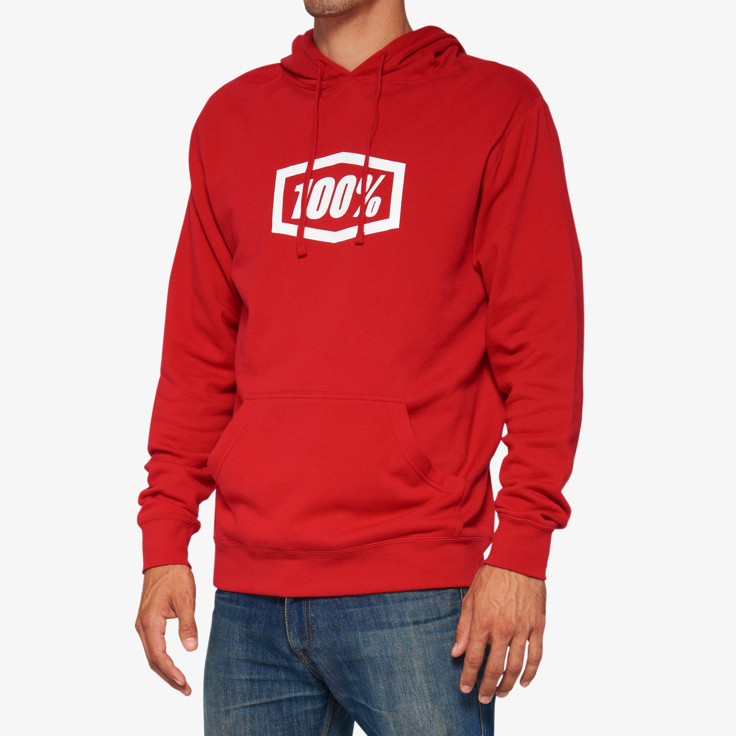 100-icon-pullover-hoodie-fleece-rot-kapuzenpullover-baumwolle image 1