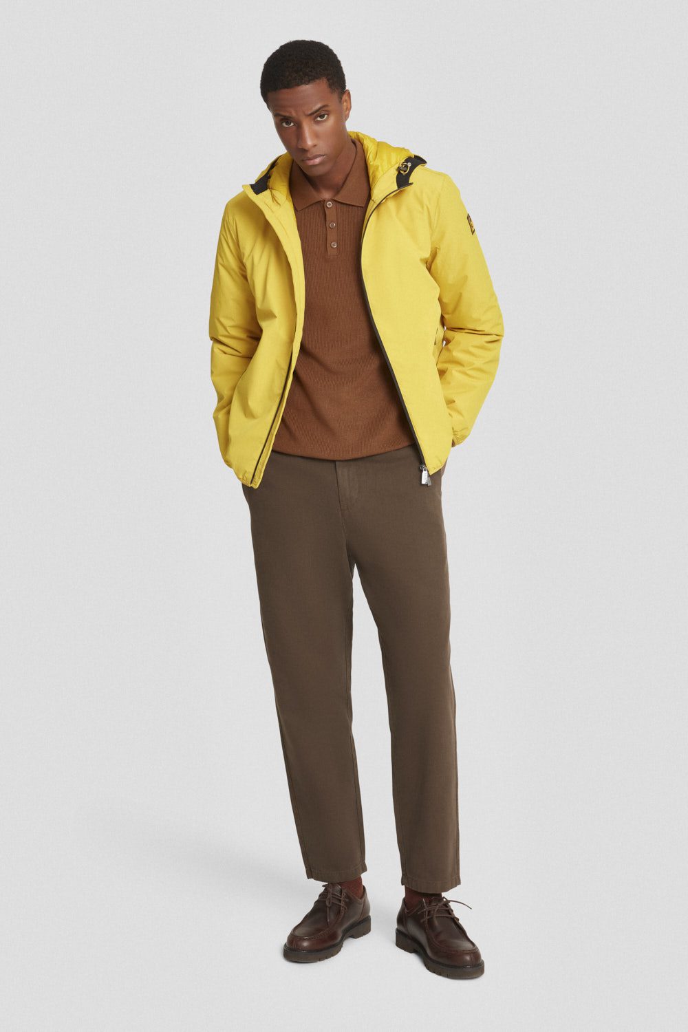 ciesse-outdoor-winterjacke-gef-ttert-gelb-kapuze image 1
