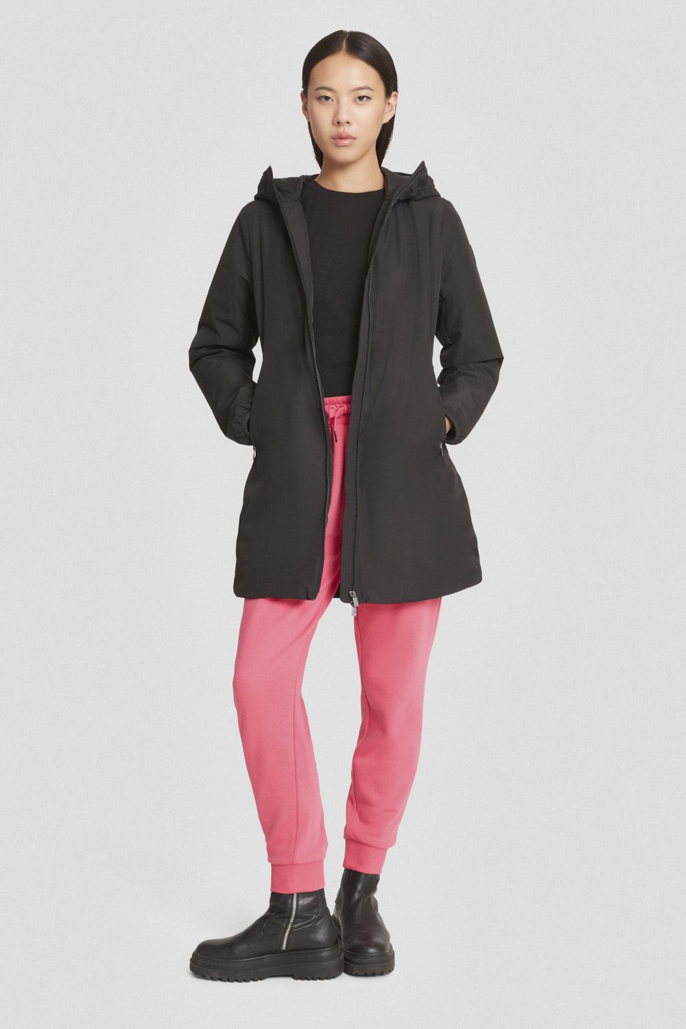 ciesse-outdoor-winterjacke-lang-schwarz-mit-kapuze-dwr image 1
