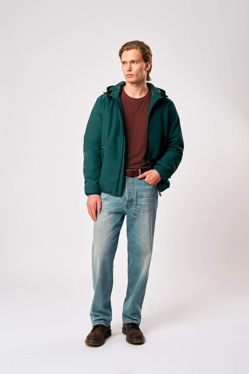 ciesse-outdoor-peter-winterjacke-herren-gr-n-wattiert-kapuze image 2