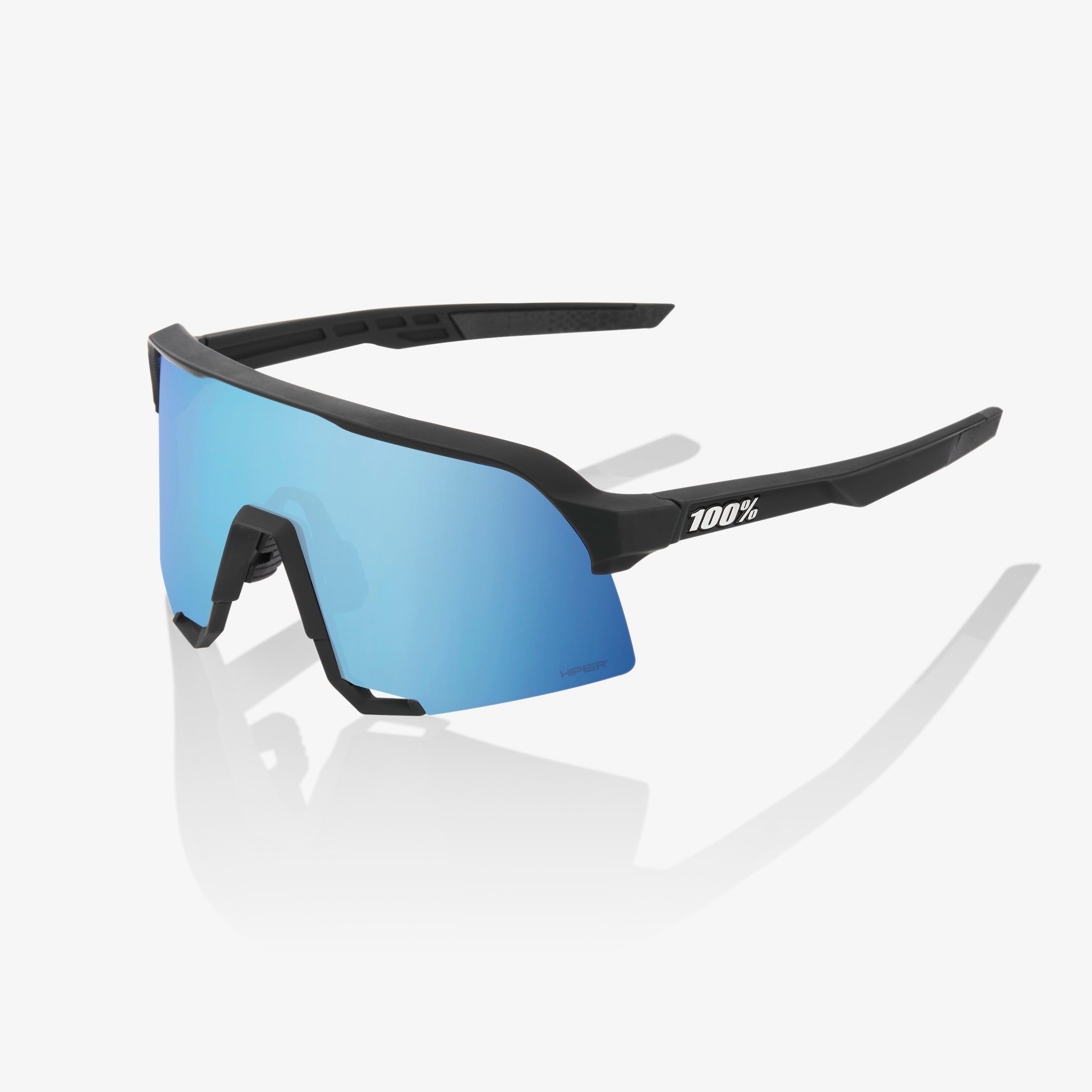 100-s3-sonnenbrille-matte-black-hiper-blue-mirror image 1