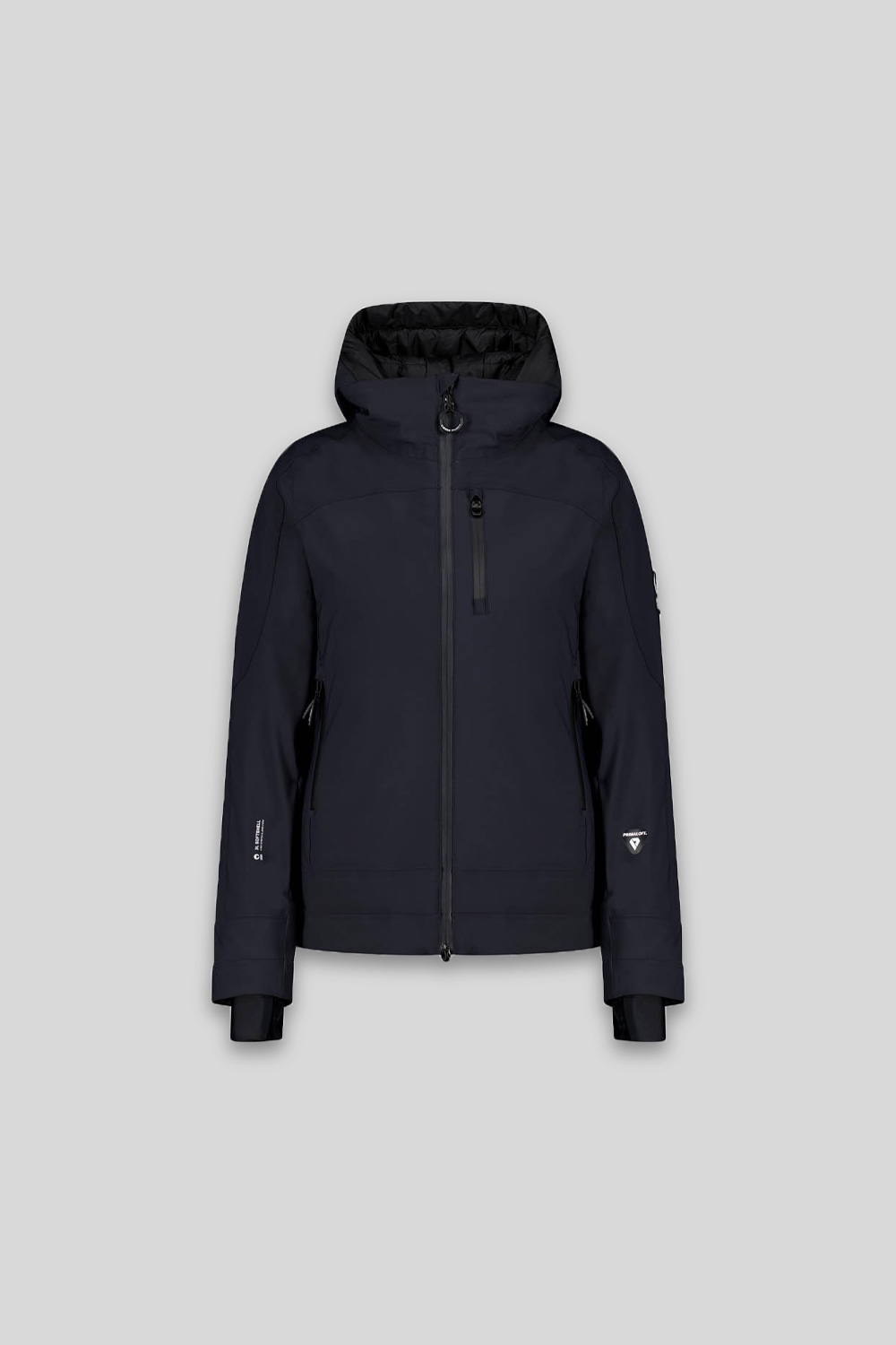 ciesse-blanca-skijacke-schwarz-softshell-primaloft-kapuze image 1