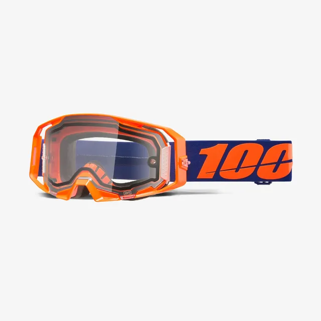100-armatic-enduro-moto-goggle-neon-orange-clear image 1