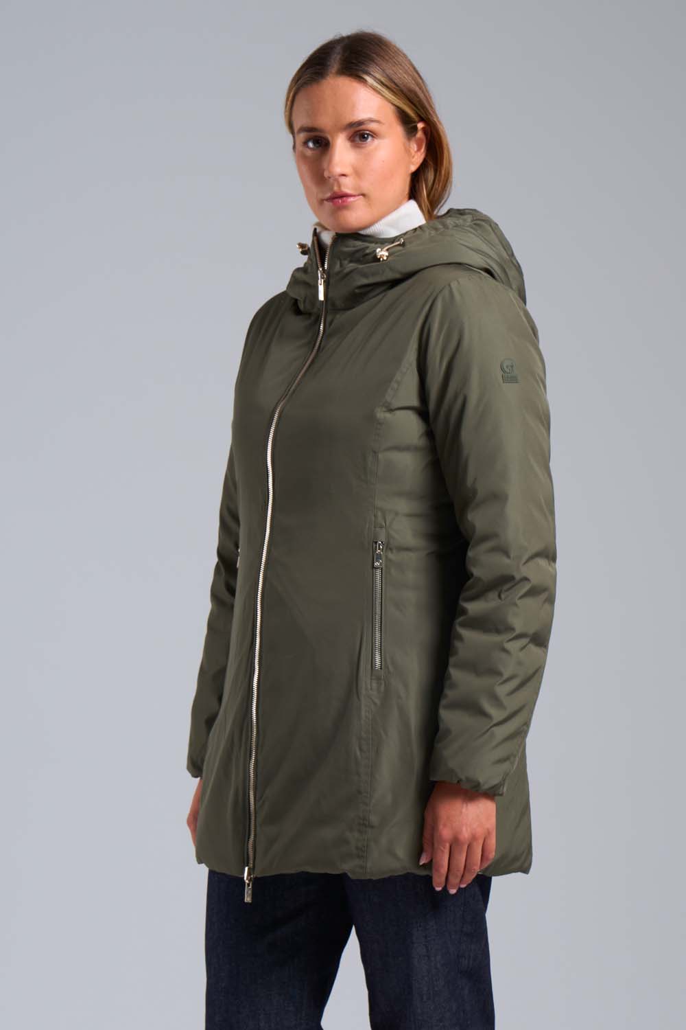 ciesse-outdoor-kalie-daunenjacke-oliv-reversibel-800-fp-damen image 1