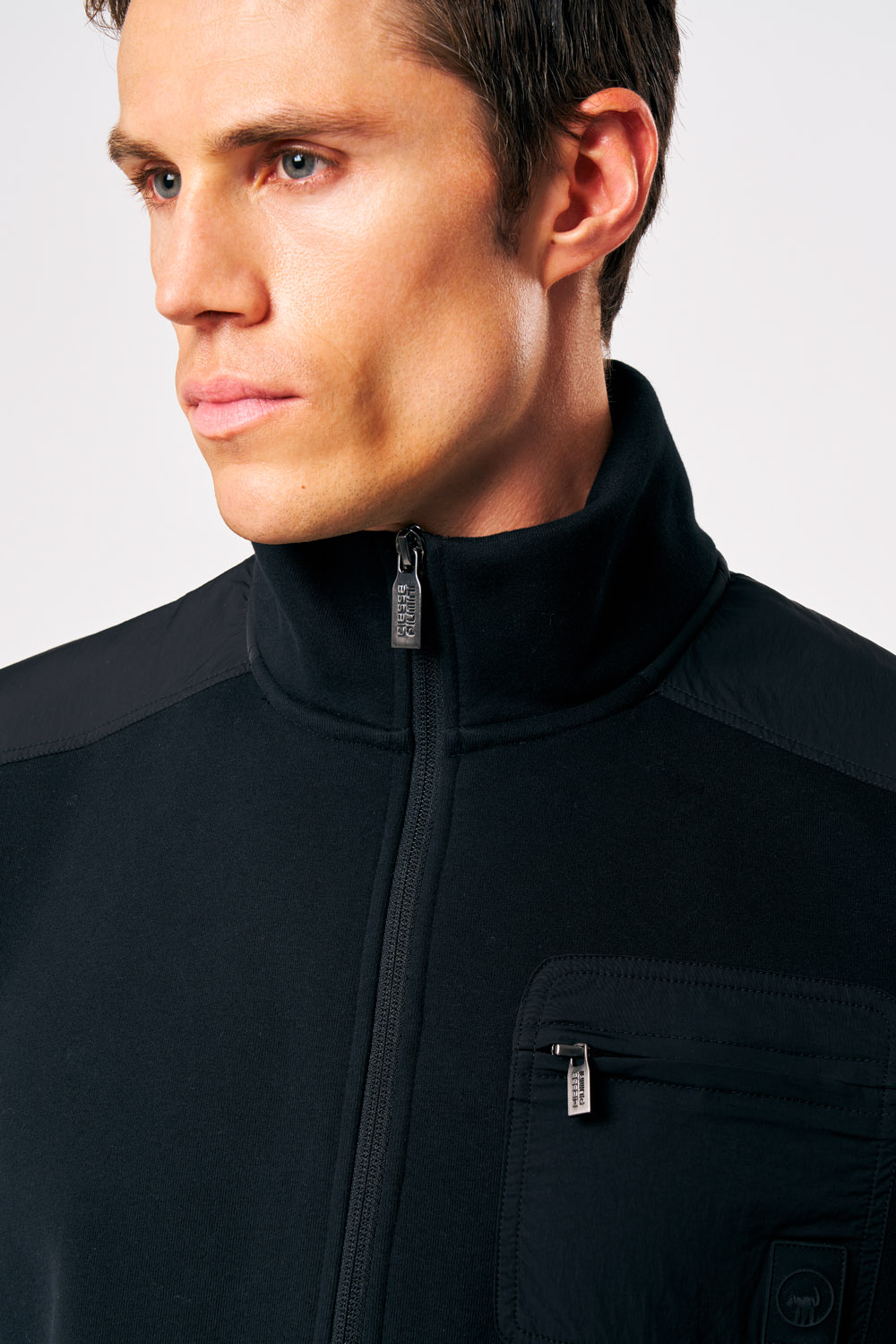 ciesse-ziad-sweatjacke-herren-schwarz-full-zip-baumwolle image 4