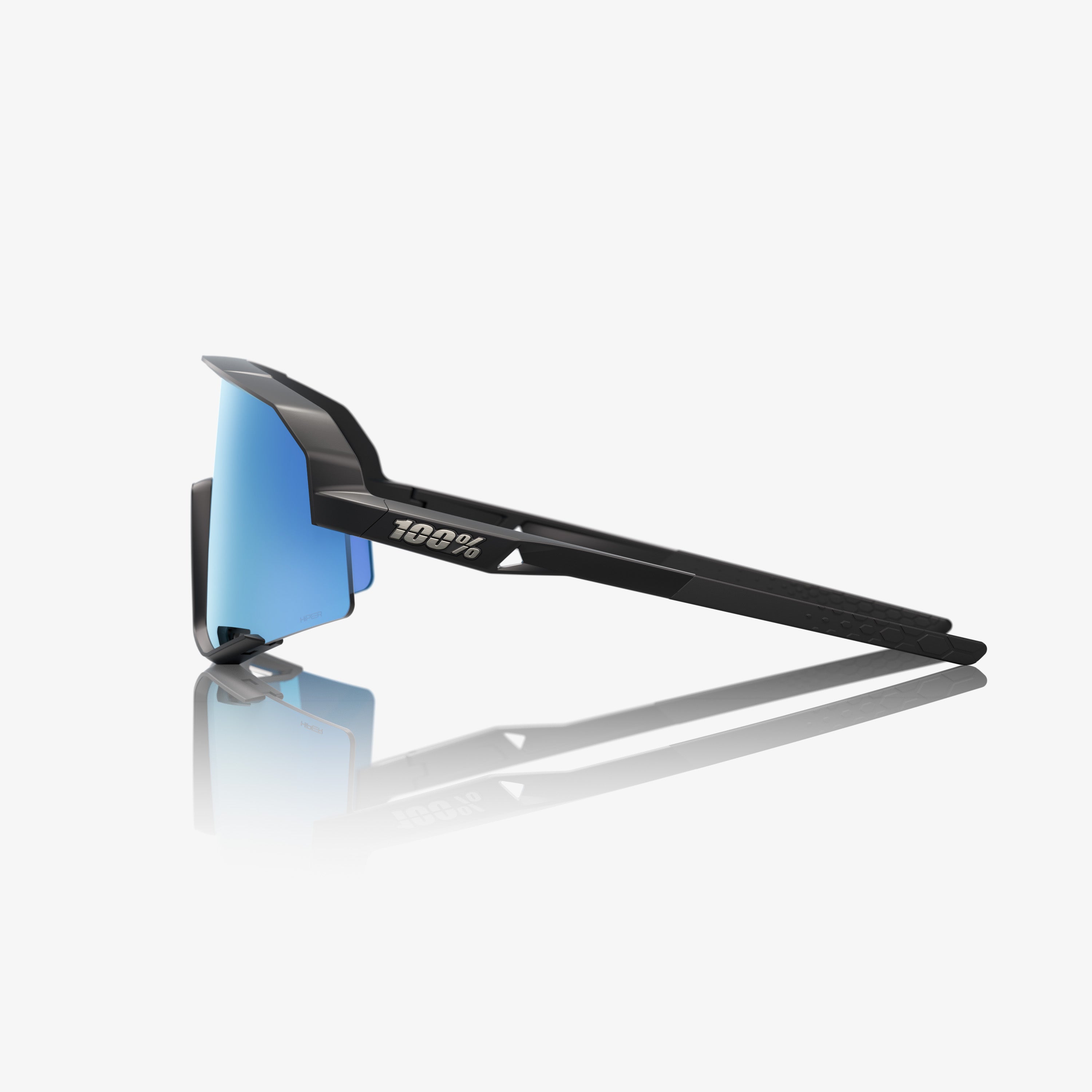 100-slendale-sonnenbrille-matte-black-hiper-blue-mirror image 3