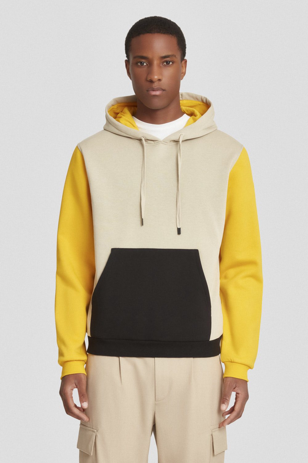 ciesse-outdoor-hoodie-beige-gelb-baumwolle-kapuze image 1