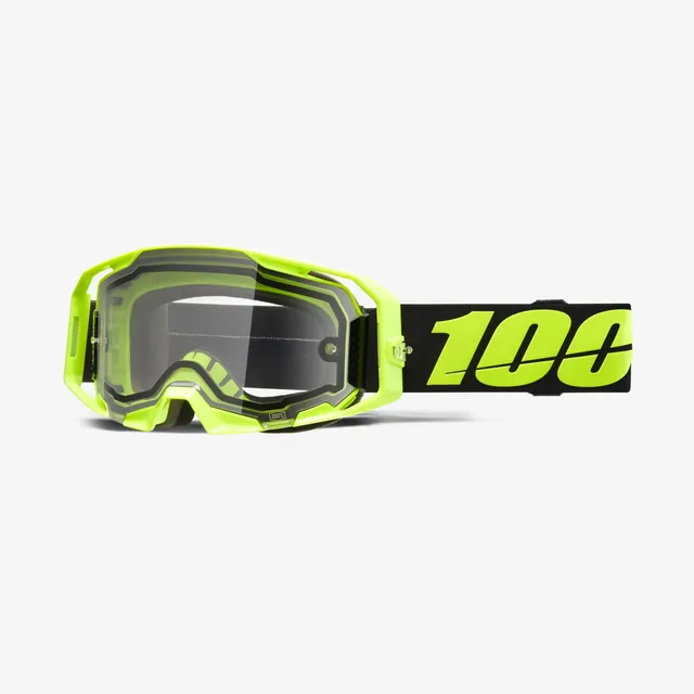 100-armatic-enduro-moto-skibrille-neongelb-klar-doppelscheibe image 1
