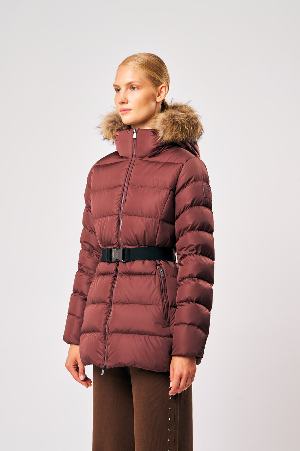 ciesse-rosalia-real-fur-winterjacke-bordeaux-damen image 2