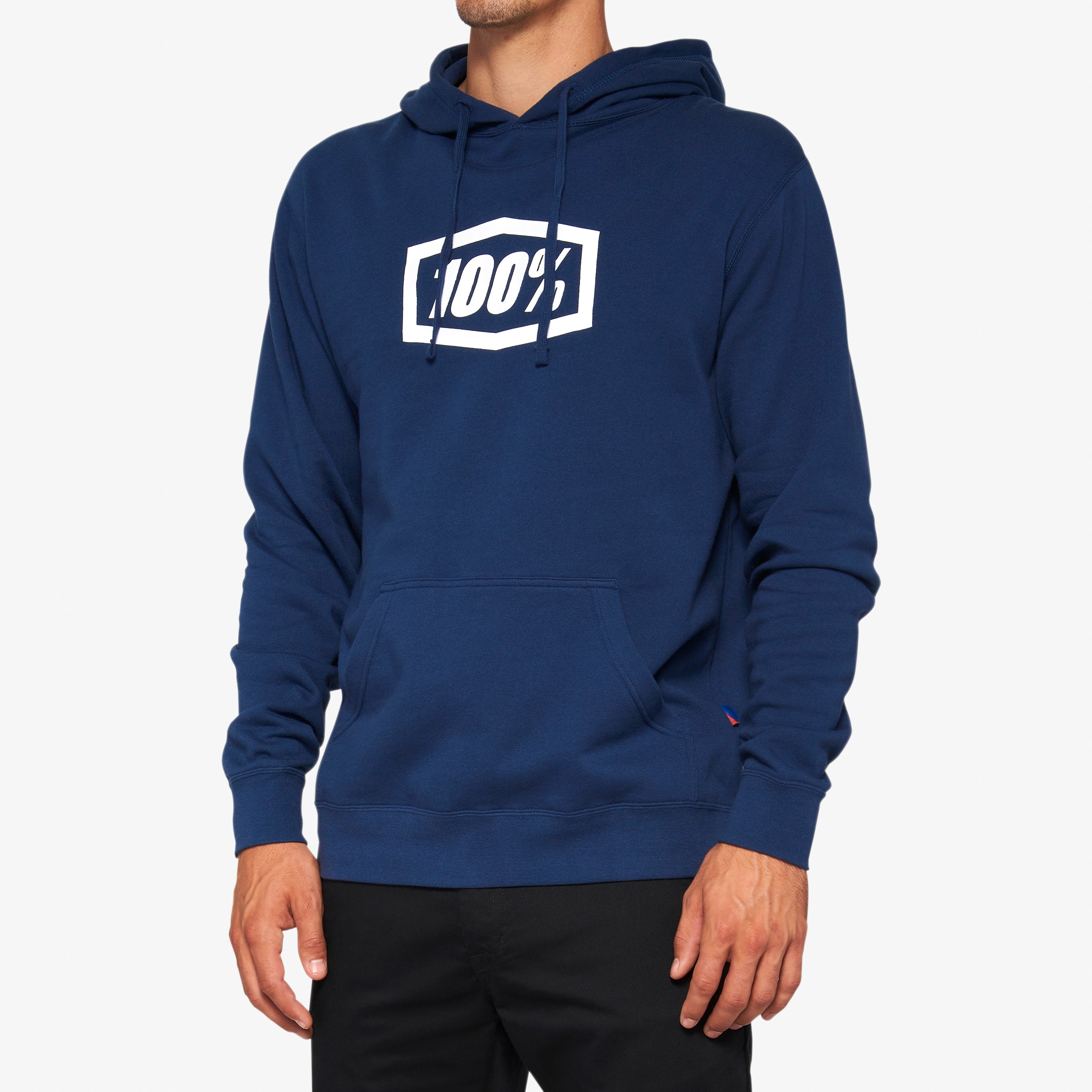 100-icon-pullover-hoodie-fleece-navy-kapuze image 1