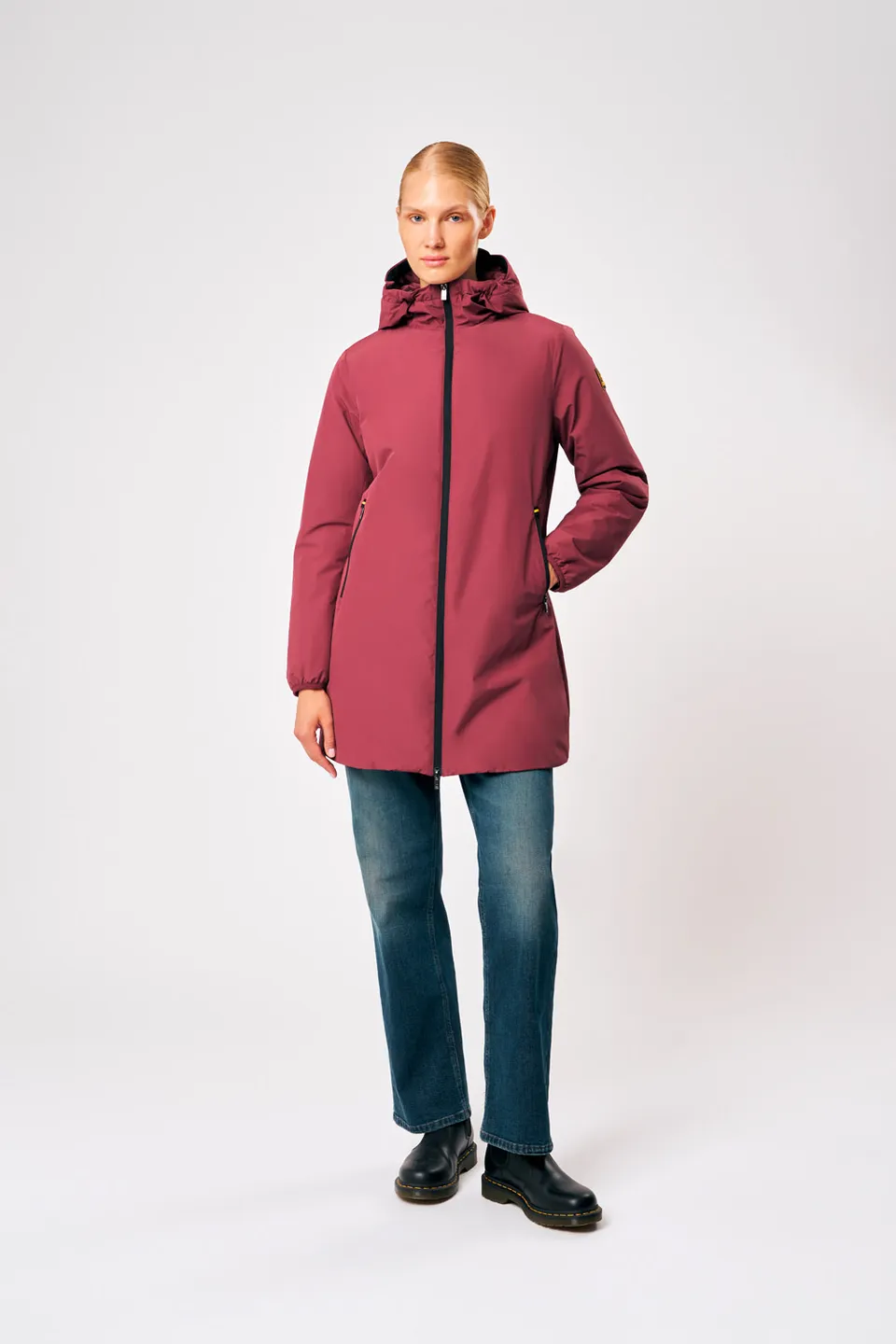 ciesse-outdoor-matilda-damenjacke-bordeaux-lange-kapuze image 1