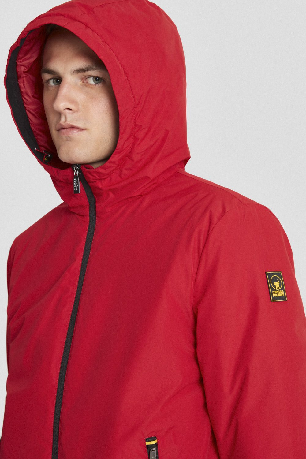 ciesse-outdoor-winterjacke-rot-kapuze-wattiert-dwr image 3
