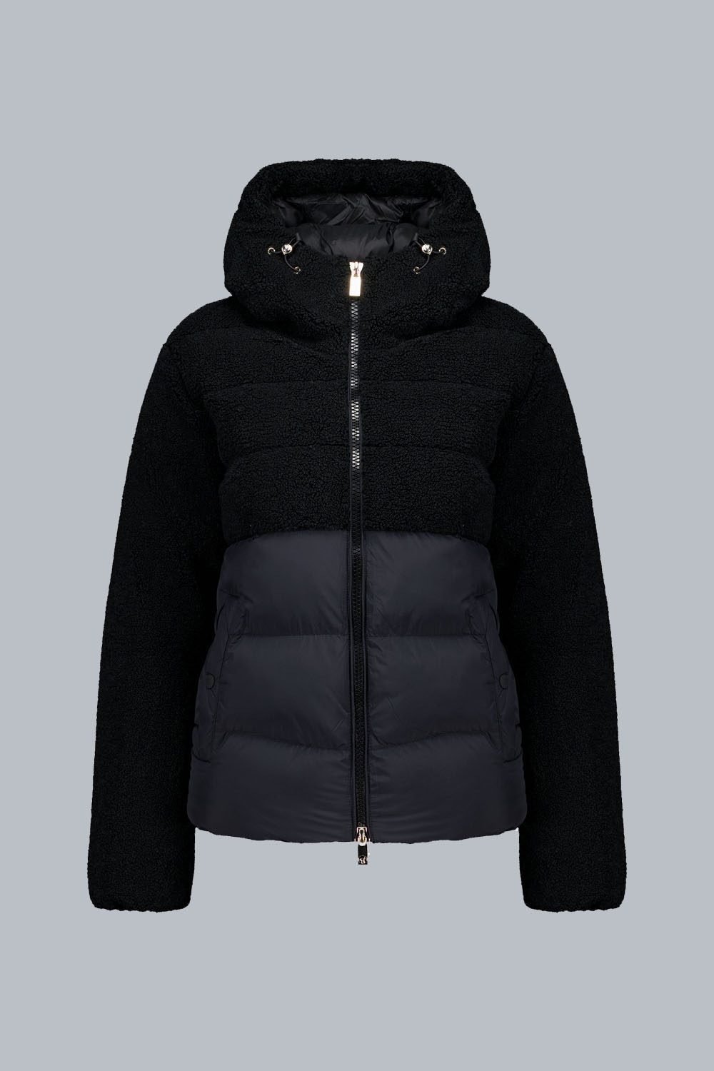 ciesse-piumini-bonilla-daunenjacke-schwarz-teddy-hybrid-kapuze image 1