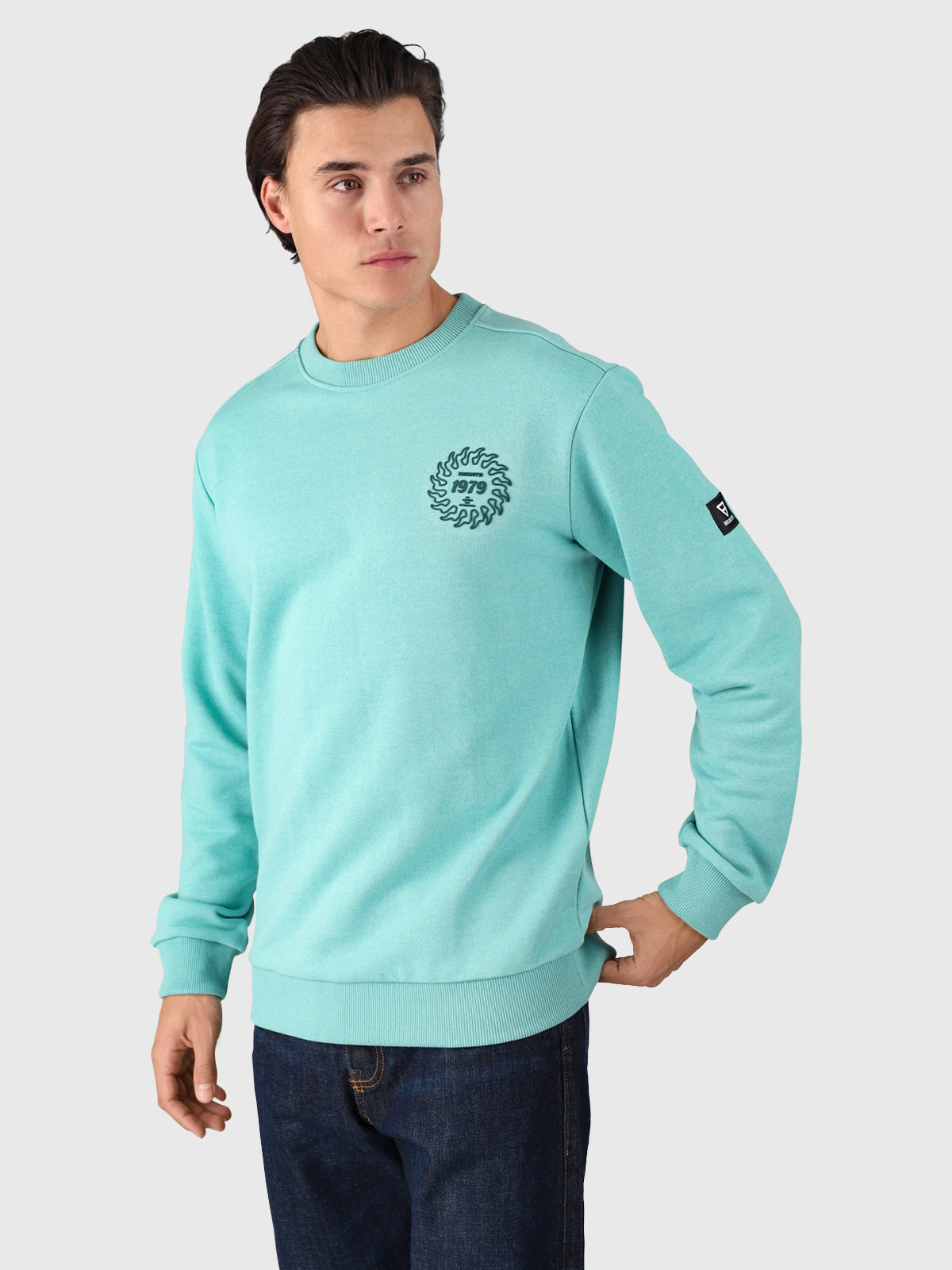 brunotti-naval-herren-pullover-bottle-green-rundhals image 1
