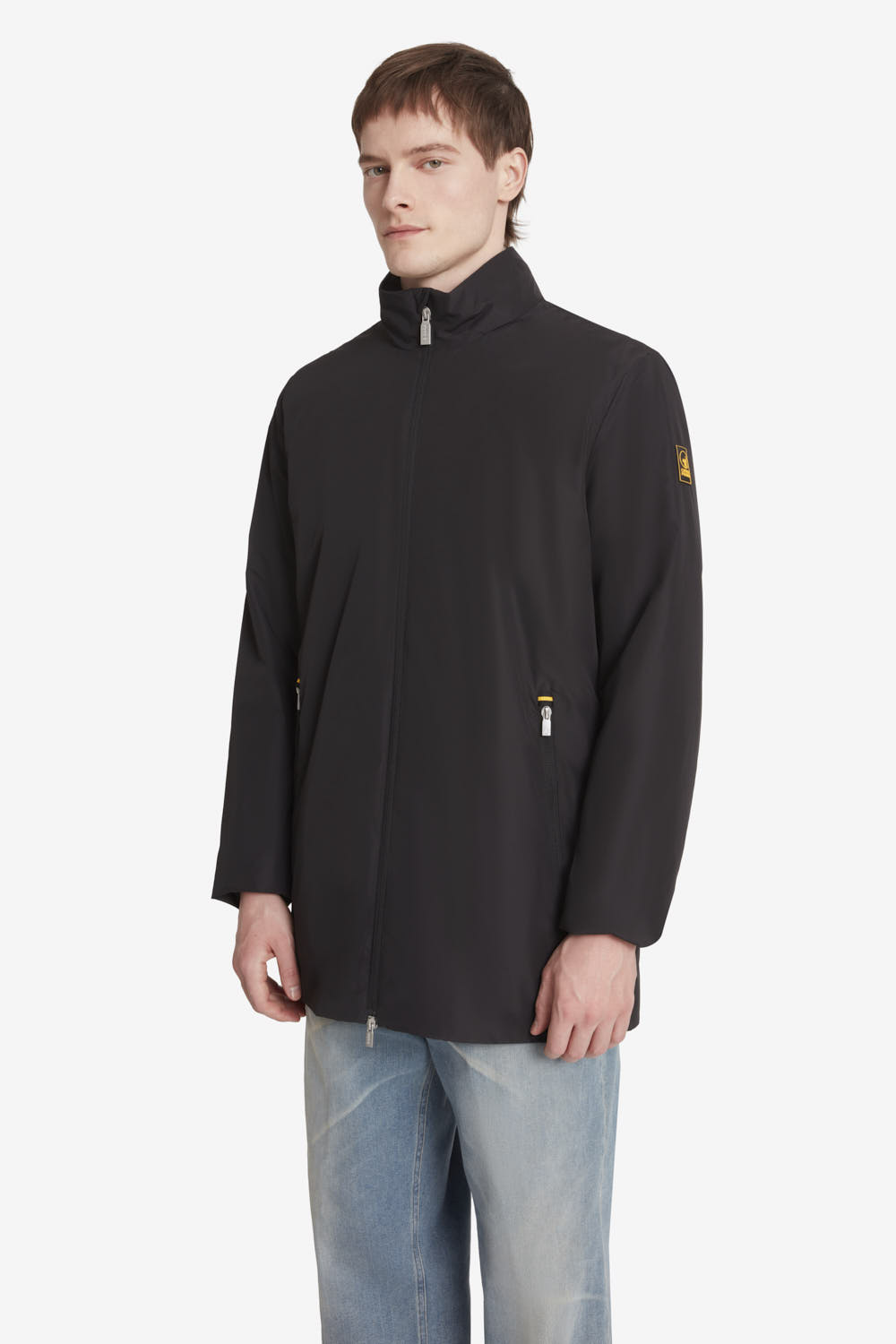 ciesse-roxy-bergangsjacke-herren-schwarz-lang-mit-kapuze image 2