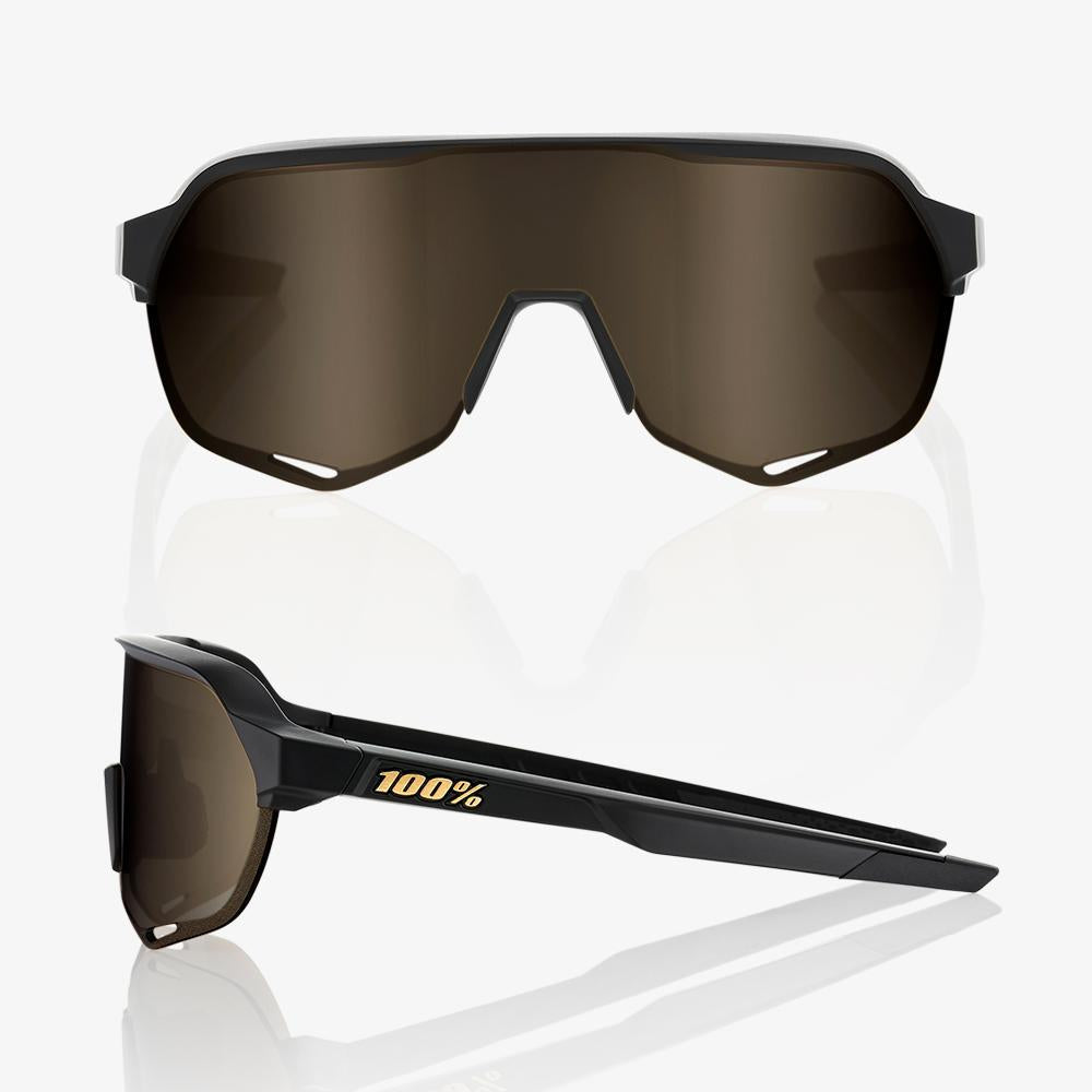 100-s2-sonnenbrille-matte-black-gold-mirror image 2