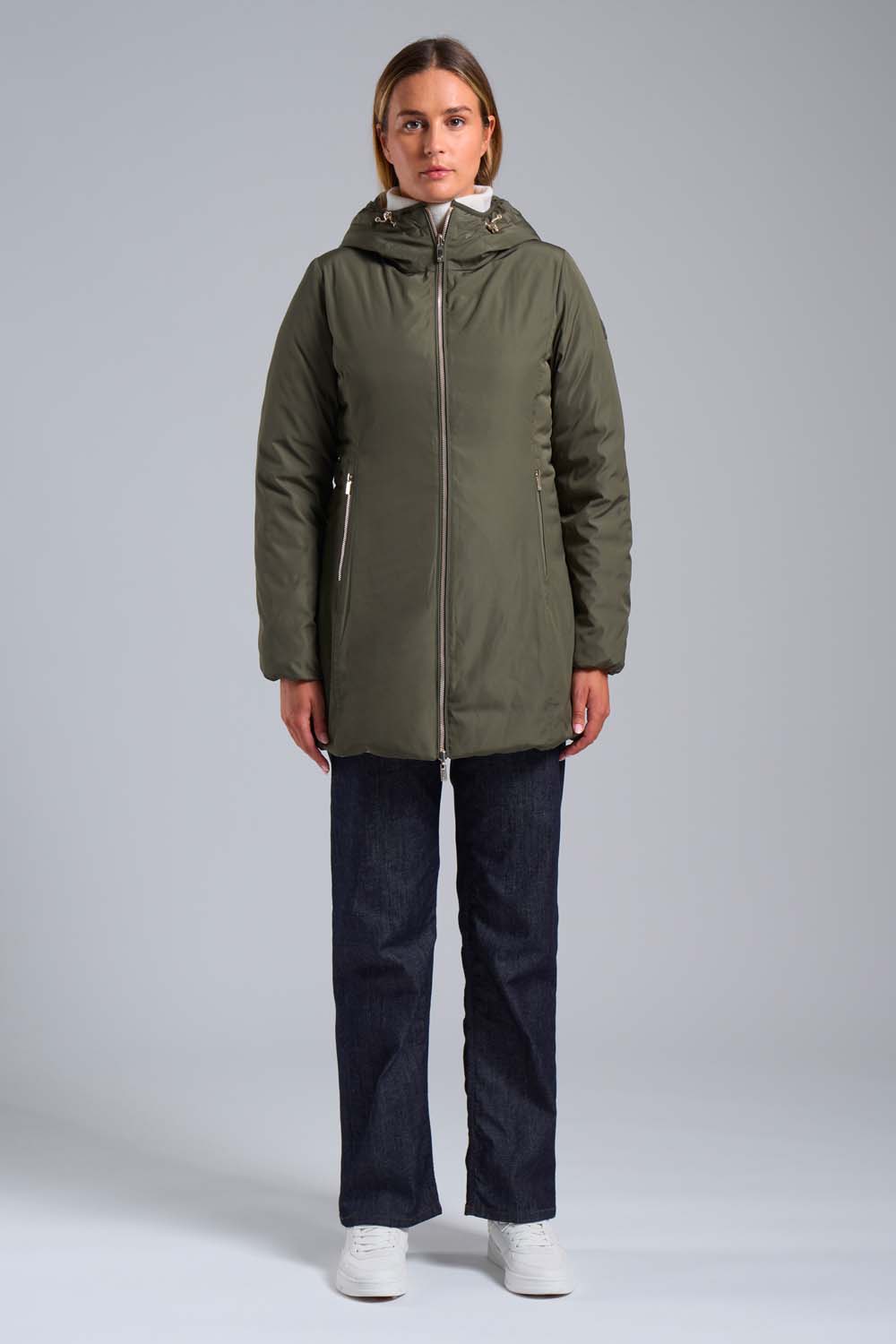 ciesse-outdoor-kalie-daunenjacke-oliv-reversibel-800-fp-damen image 2