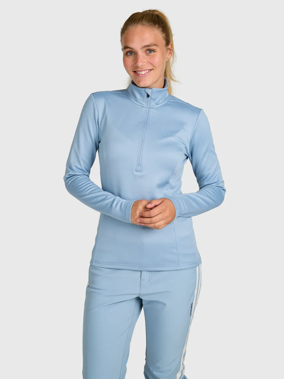 brunotti-heronne-fleecejacke-damen-pale-blue-halbzip image 1