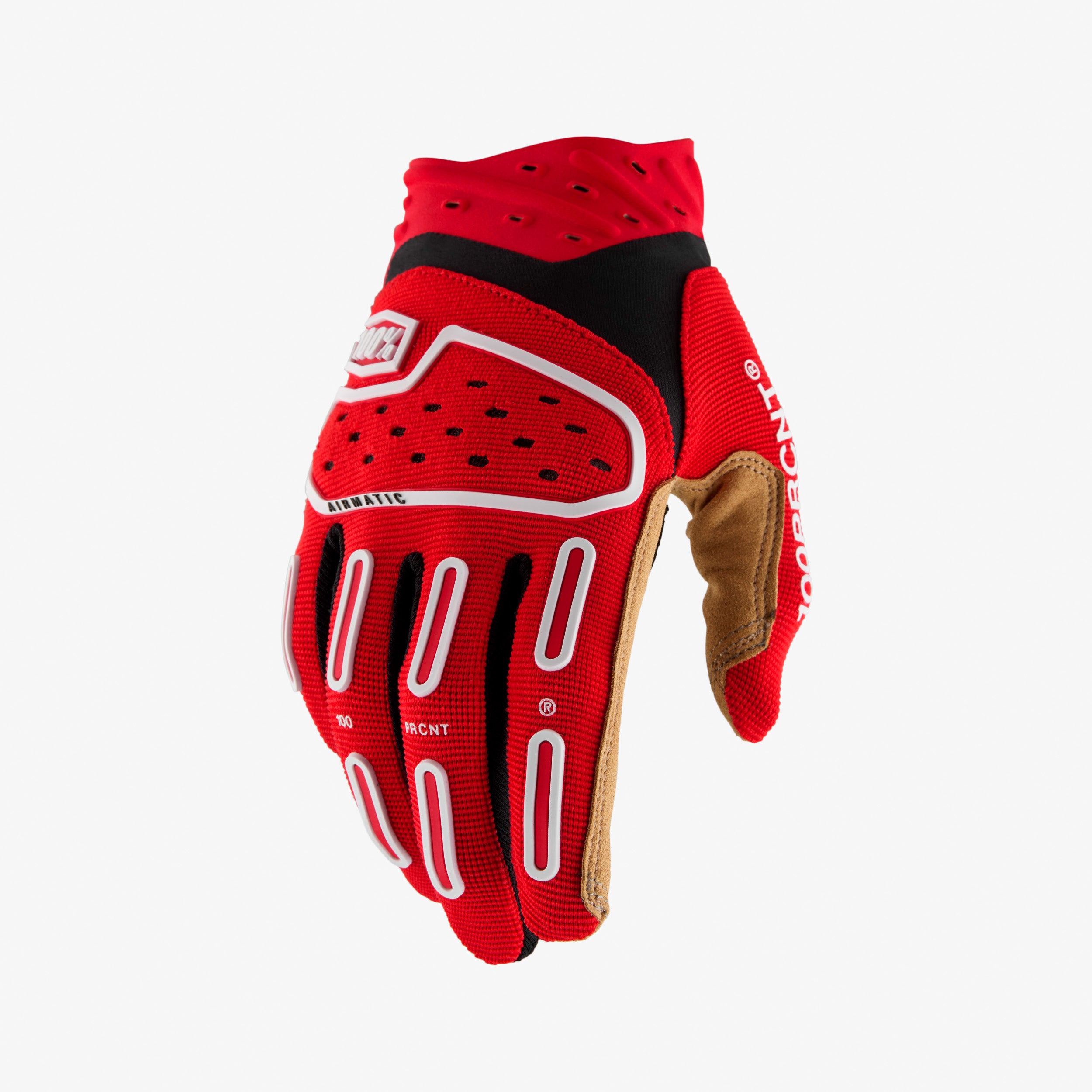 100-airmatic-2-handschuhe-rot-schwarz-mit-kn-chelschutz image 1