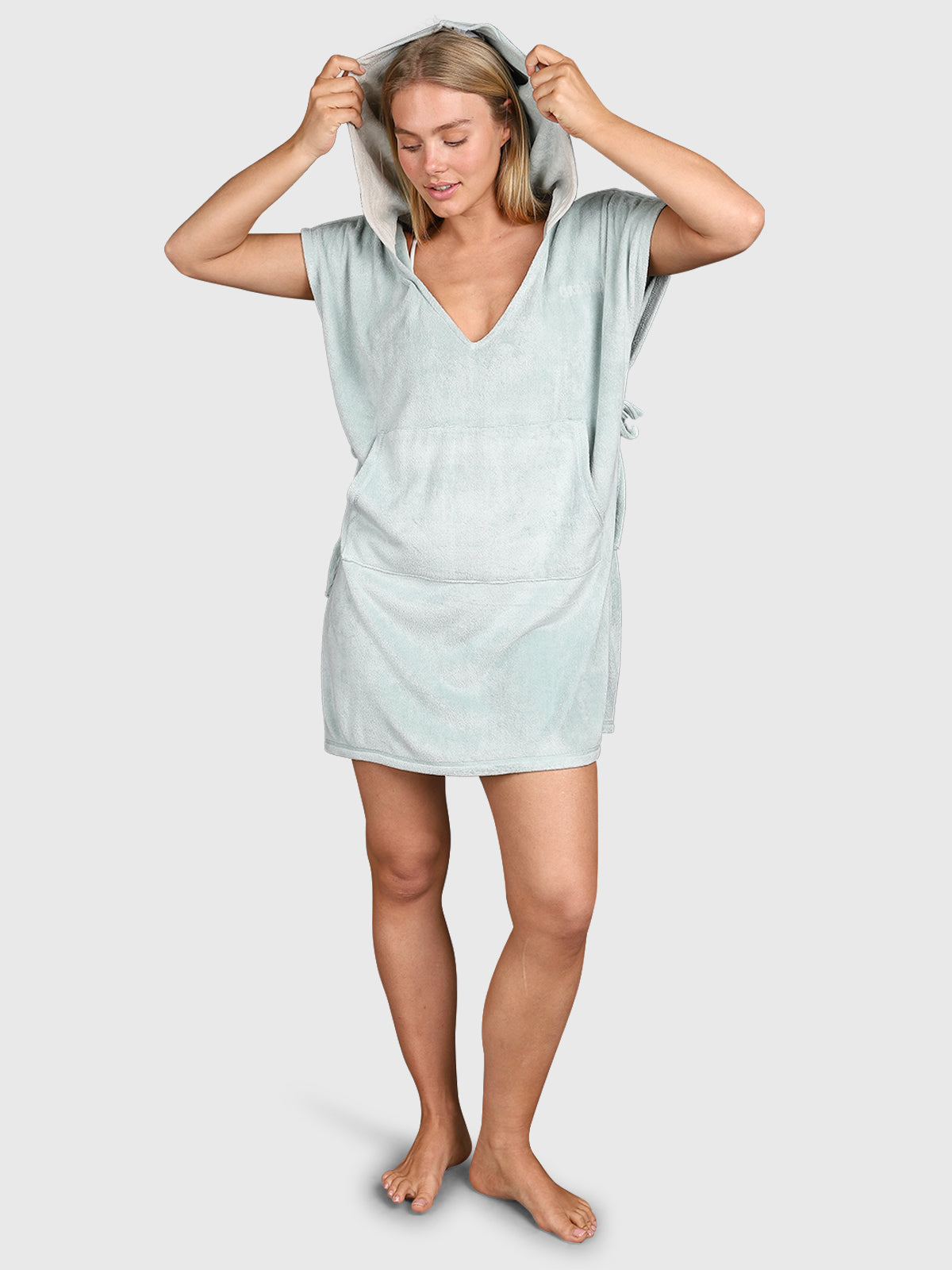 brunotti-paige-damen-poncho-aqua-grey-kapuze-one-size image 5