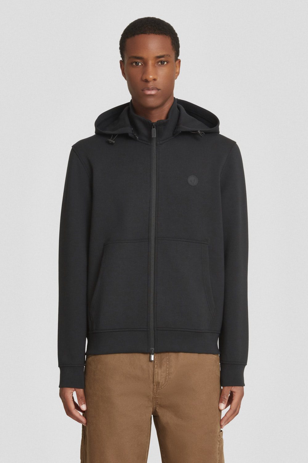 ciesse-outdoor-hoodie-schwarz-kapuze-abnehmbar-unisex-zip image 1