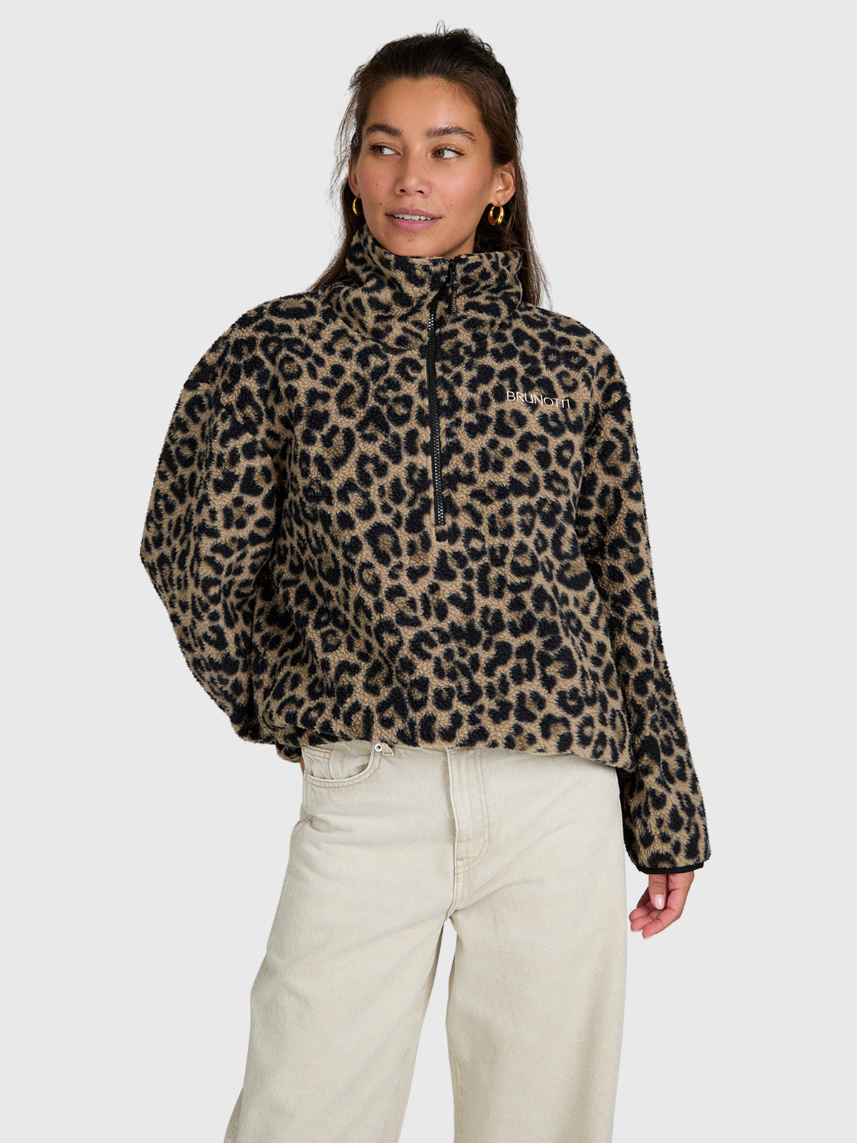 brunotti-rezan-damen-fleece-schwarz-lockerer-midlayer image 1