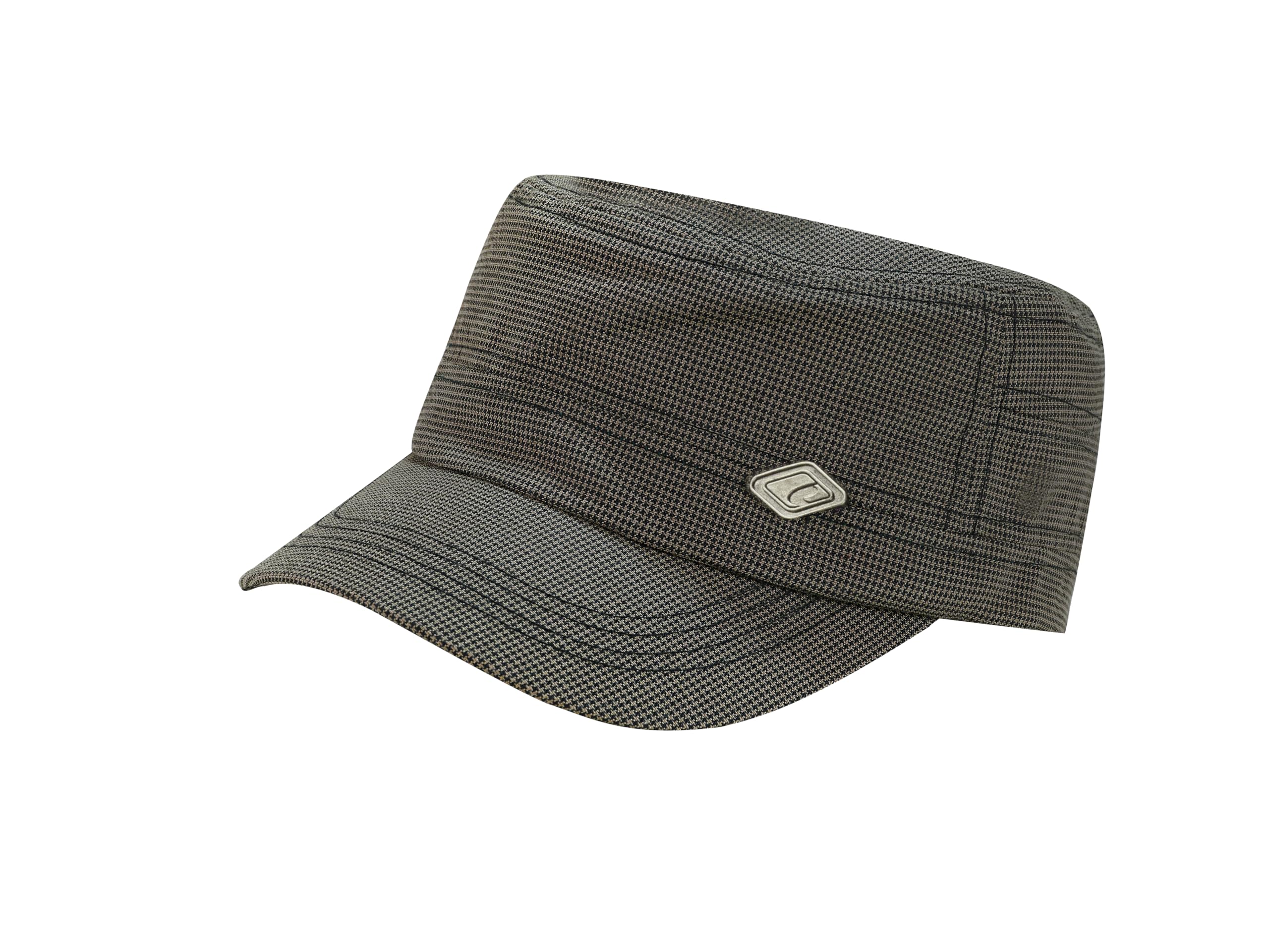 chillouts-heraklion-army-cap-grey-black-check-baumwolle image 2