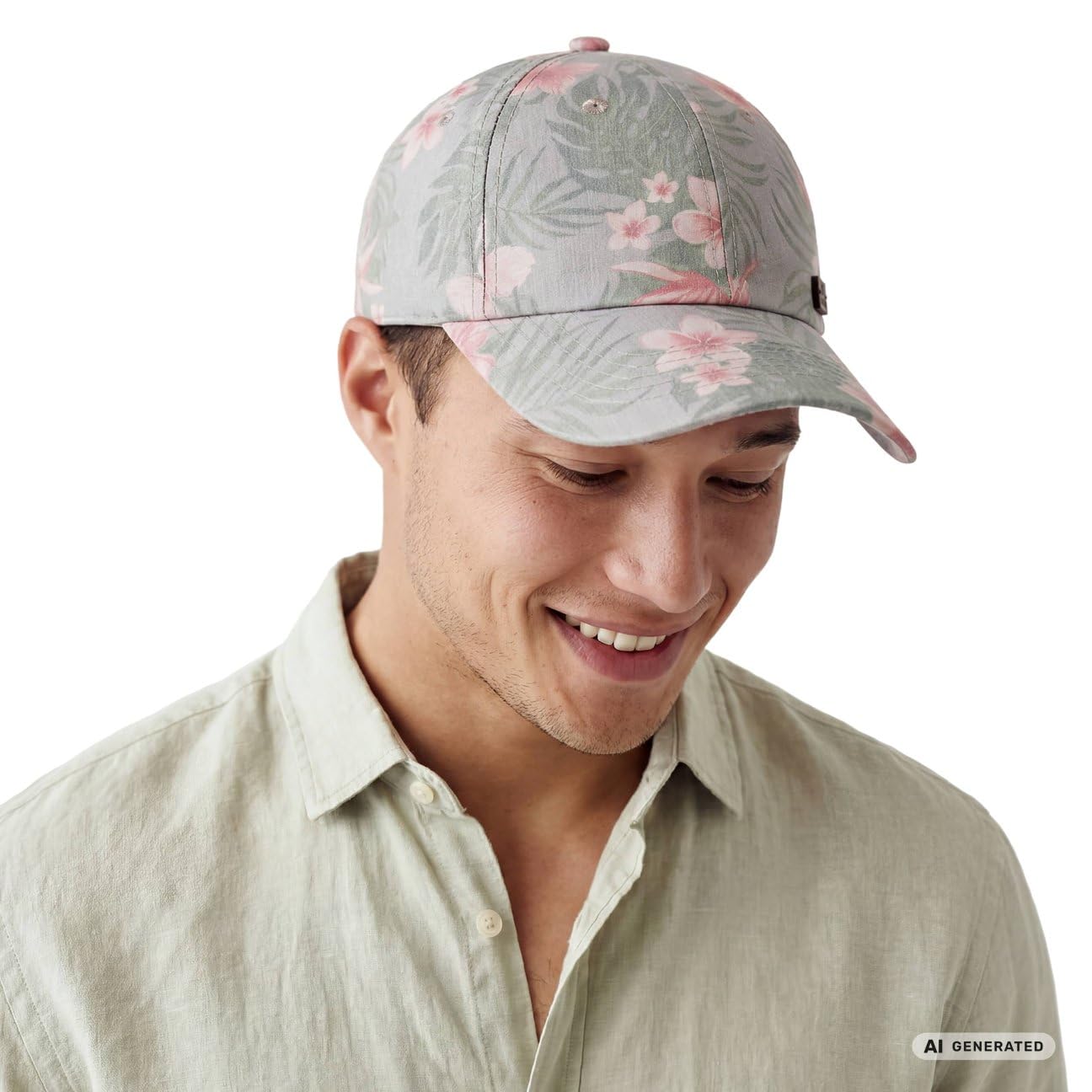 chillouts-waimea-beach-flowers-basecap-grey-salmon image 3
