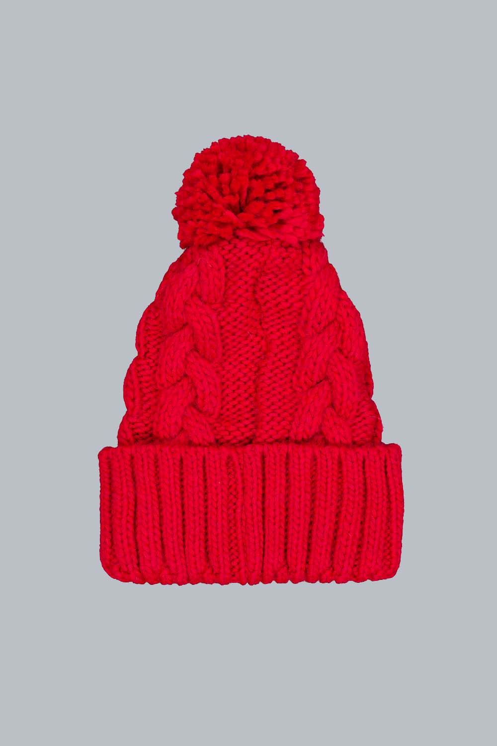 ciesse-scilly-strickm-tze-rot-zopf-mit-bommel image 2