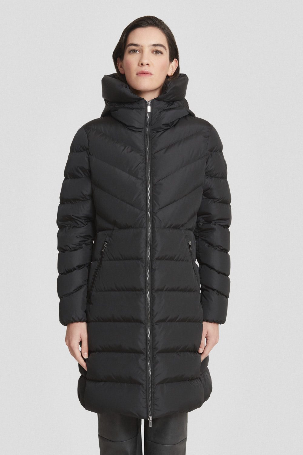 ciesse-outdoor-daunenjacke-schwarz-lang-mit-kapuze image 2