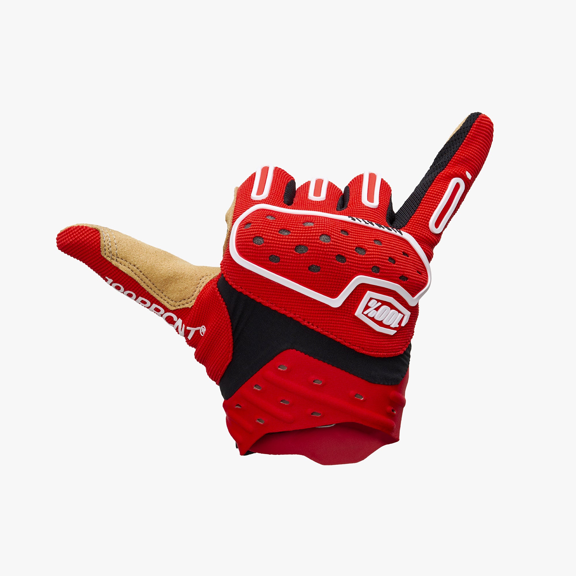 100-airmatic-2-handschuhe-rot-schwarz-mit-kn-chelschutz image 2