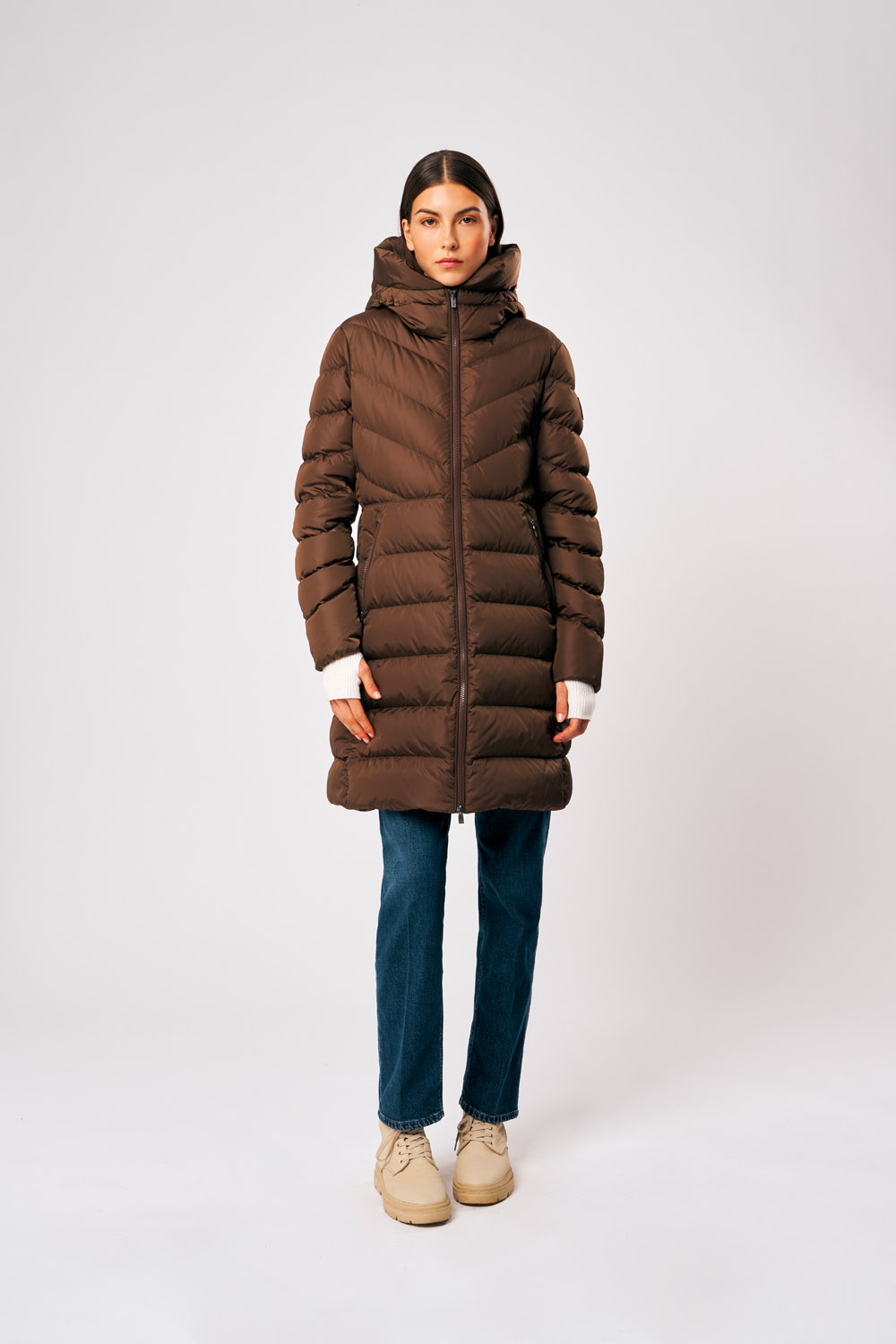 ciesse-outdoor-rebecca-daunenmantel-damen-braun-lang image 2
